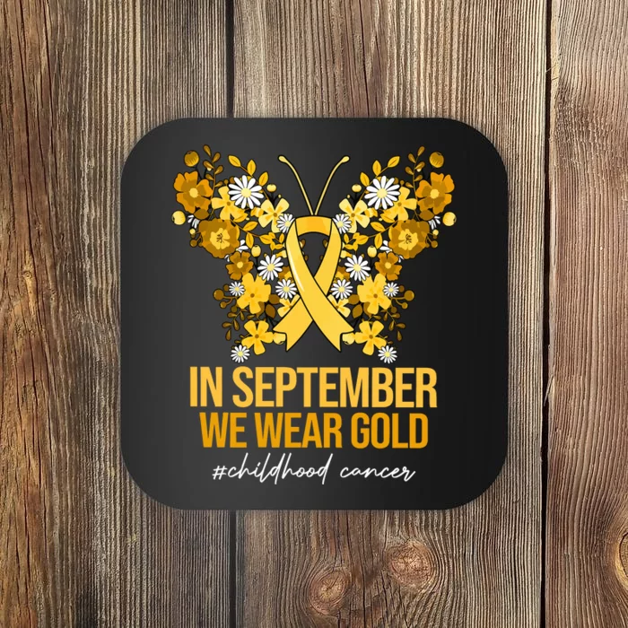 In September We Wear Gold Childhood Cancer Coaster