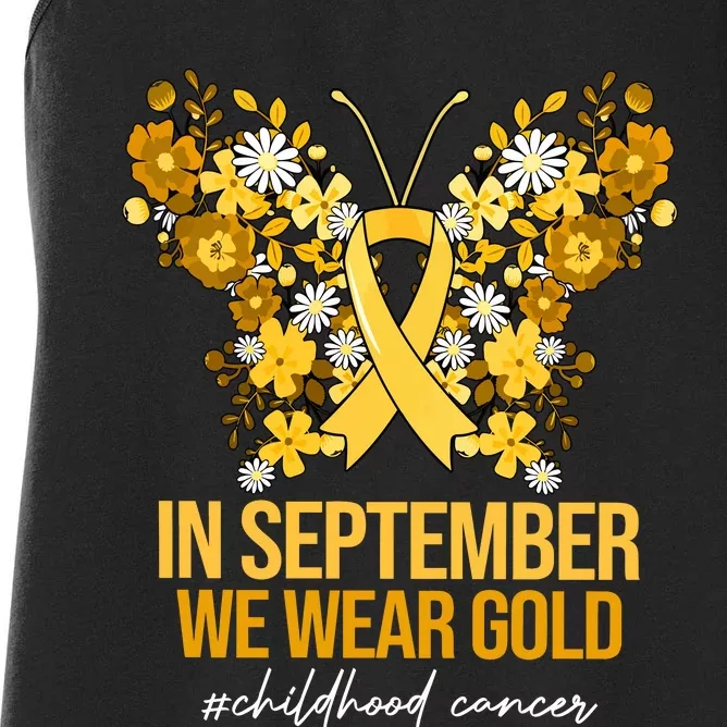 In September We Wear Gold Childhood Cancer Women's Racerback Tank