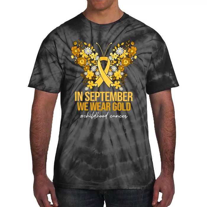 In September We Wear Gold Childhood Cancer Tie-Dye T-Shirt