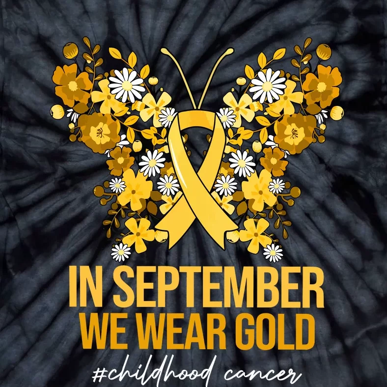 In September We Wear Gold Childhood Cancer Tie-Dye T-Shirt