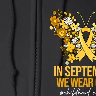 In September We Wear Gold Childhood Cancer Full Zip Hoodie