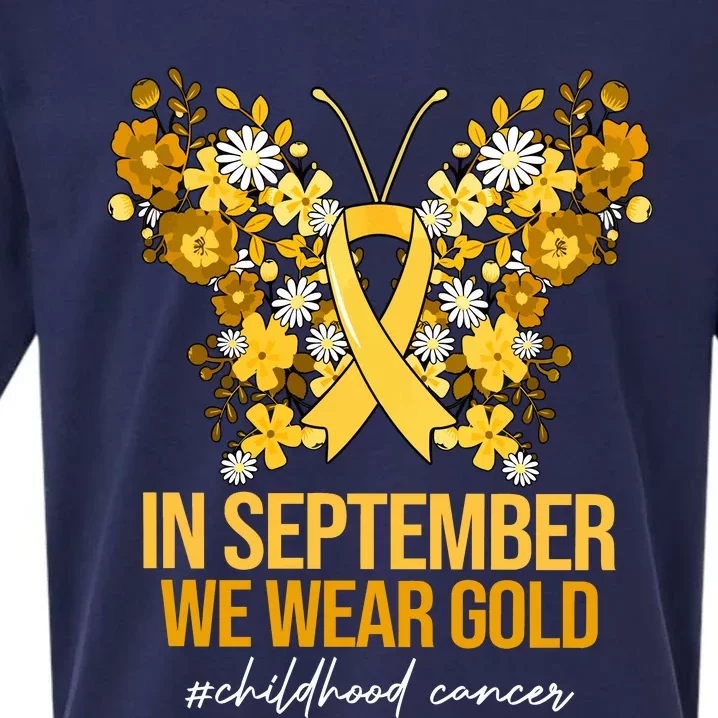 In September We Wear Gold Childhood Cancer Sueded Cloud Jersey T-Shirt