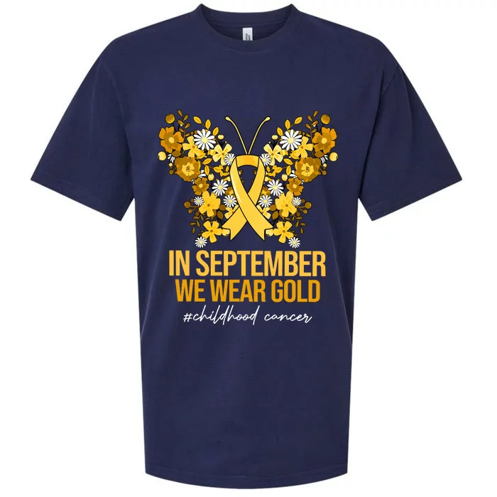 In September We Wear Gold Childhood Cancer Sueded Cloud Jersey T-Shirt