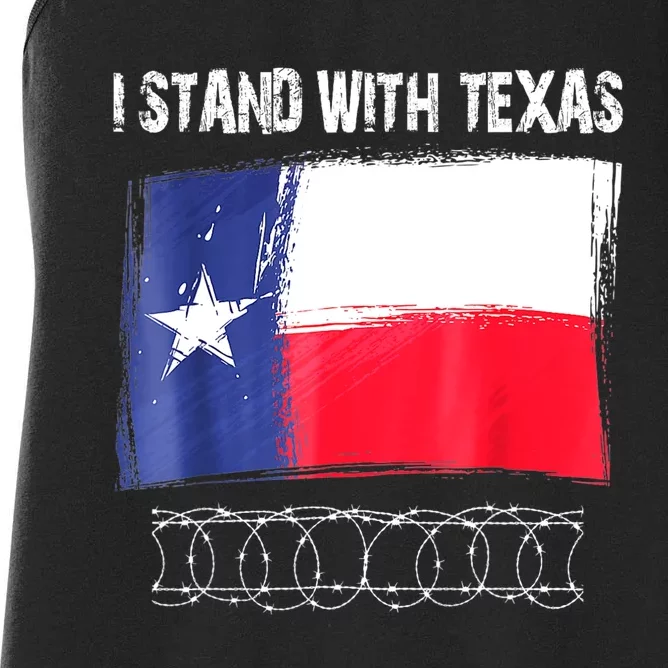 I Stand With Texas Flag Usa State Of Texas Women's Racerback Tank