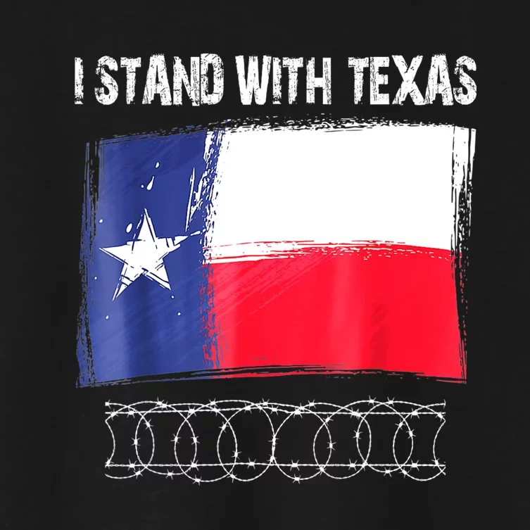 I Stand With Texas Flag Usa State Of Texas Women's Crop Top Tee