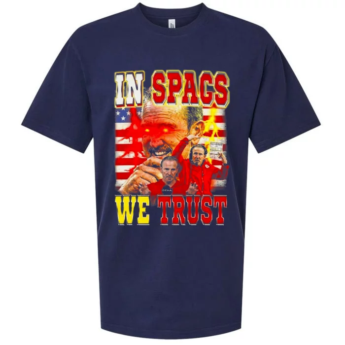 In Spags We Trust Coach Football Fan Sueded Cloud Jersey T-Shirt