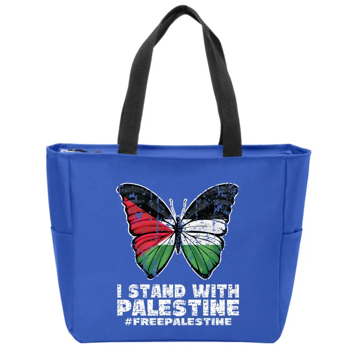 I Stand With Palestine For Their Freedom Free Palestine Zip Tote Bag