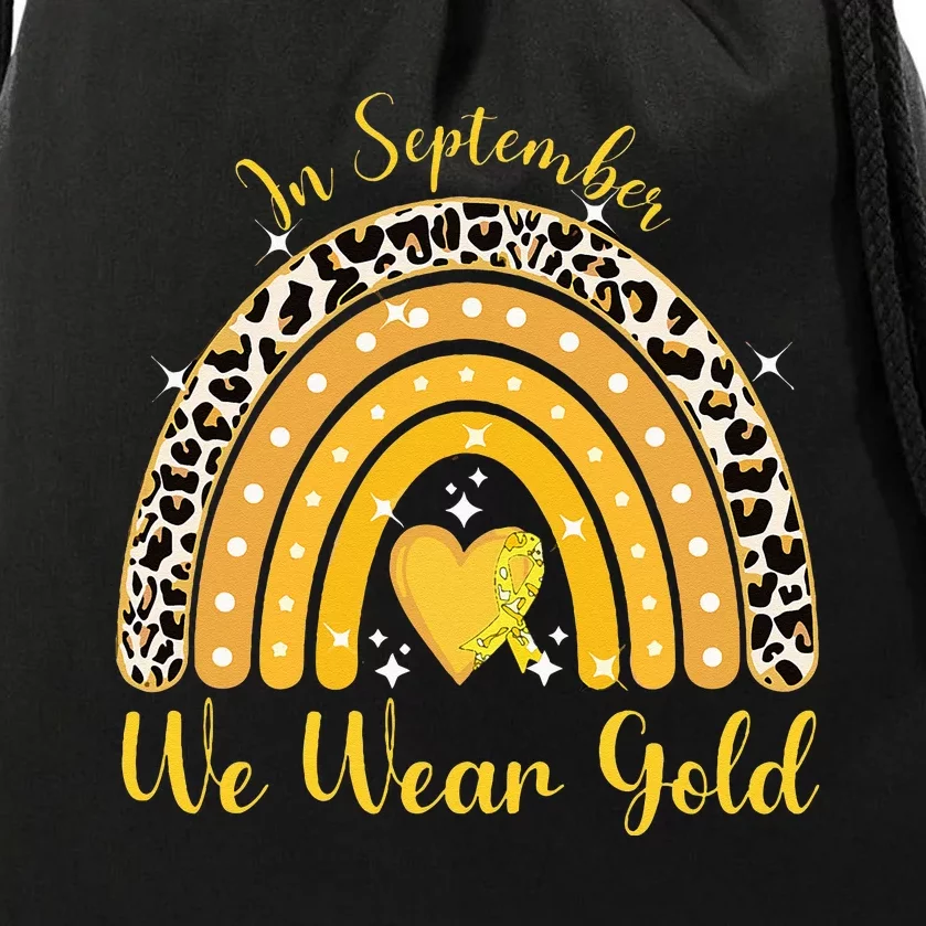 In September We Wear Gold Childhood Cancer Awareness Drawstring Bag