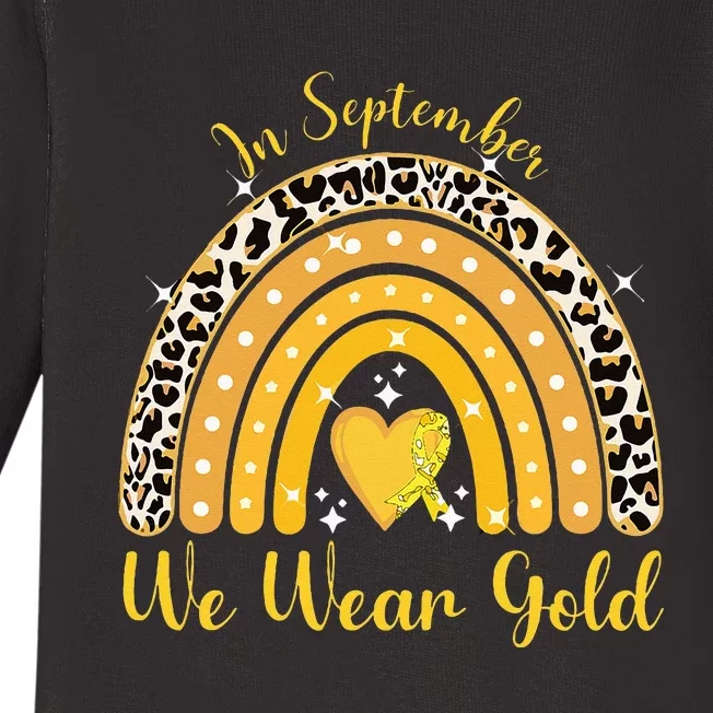 In September We Wear Gold Childhood Cancer Awareness Baby Long Sleeve Bodysuit