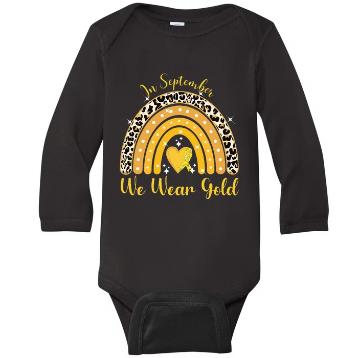 In September We Wear Gold Childhood Cancer Awareness Baby Long Sleeve Bodysuit