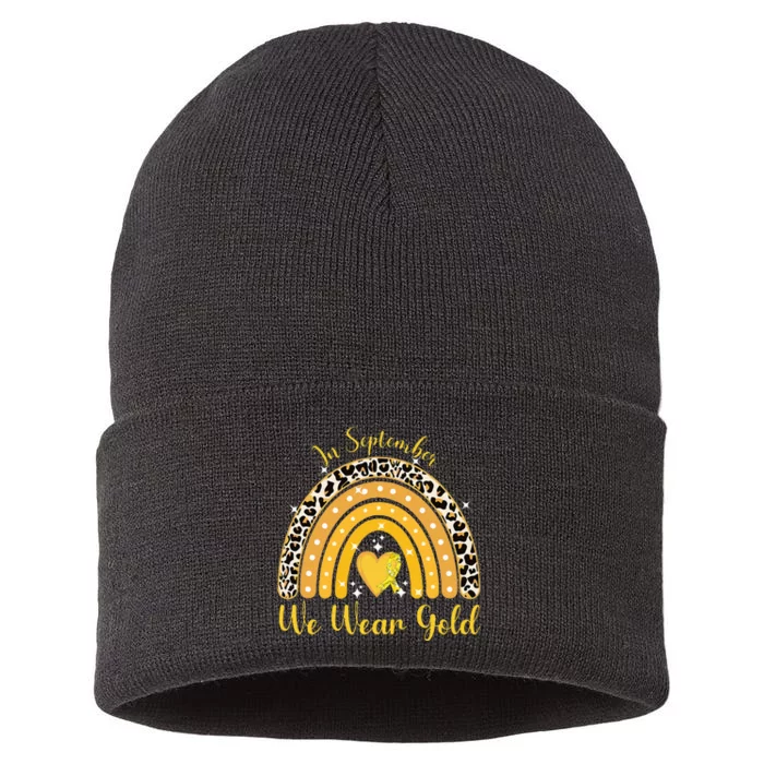 In September We Wear Gold Childhood Cancer Awareness Sustainable Knit Beanie