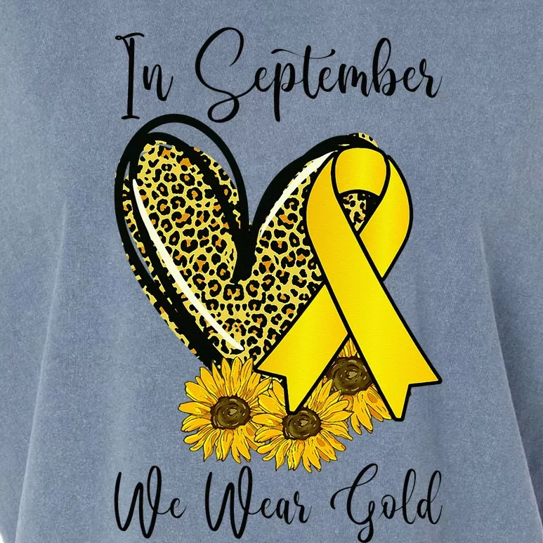 In September We Wear Gold Childhood Cancer Awareness Ribbon Garment-Dyed Women's Muscle Tee