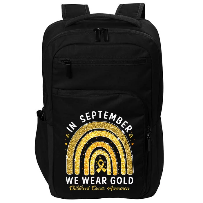 In September We Wear Gold Childhood Cancer Awareness Impact Tech Backpack