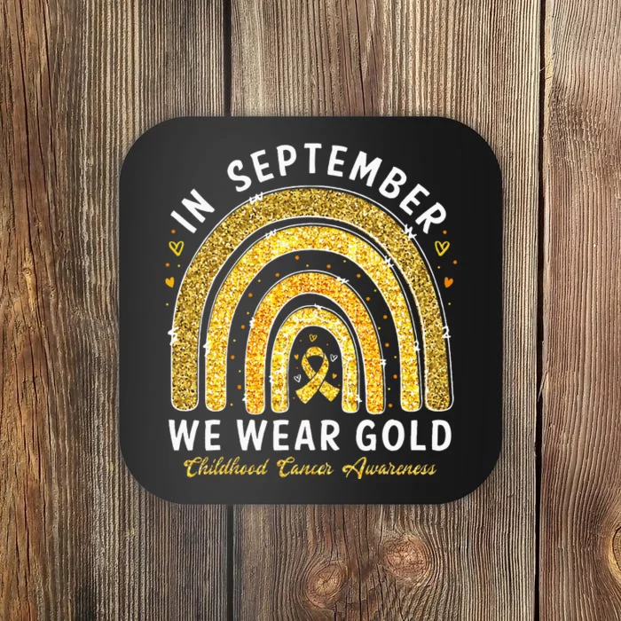 In September We Wear Gold Childhood Cancer Awareness Coaster