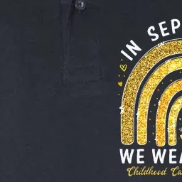 In September We Wear Gold Childhood Cancer Awareness Softstyle Adult Sport Polo