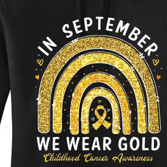 In September We Wear Gold Childhood Cancer Awareness Women's Pullover Hoodie