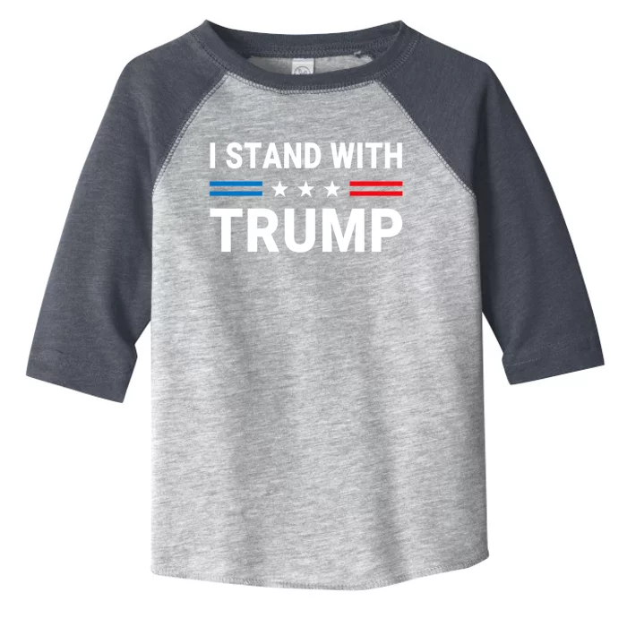 I Stand With Trump Us Flag Support Trump 2024 Vintage Cool Gift Toddler Fine Jersey T-Shirt