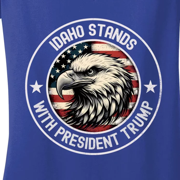 Idaho Stands With Trump Gift Women's V-Neck T-Shirt