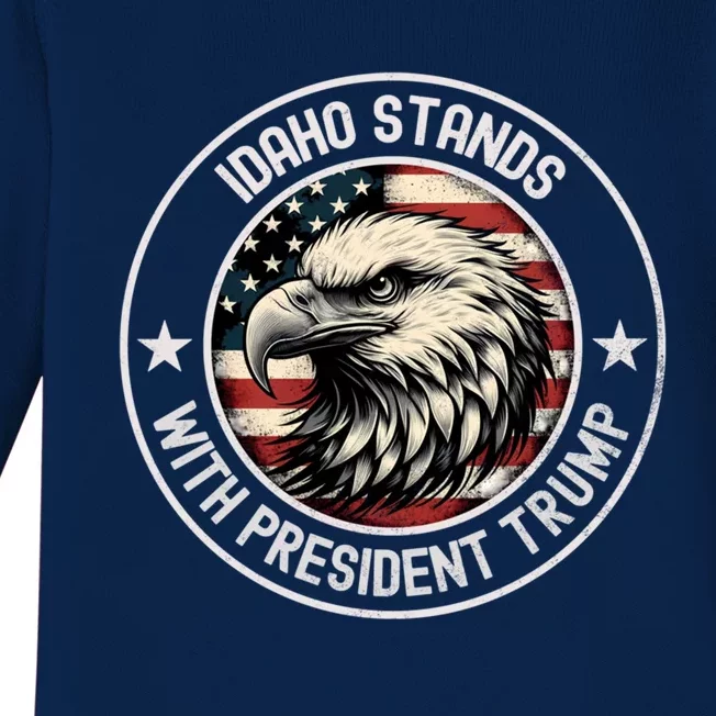 Idaho Stands With Trump Gift Baby Long Sleeve Bodysuit