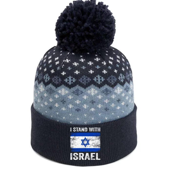 I Stand With Israel Jewish Gifts Heritage Israeli The Baniff Cuffed Pom Beanie