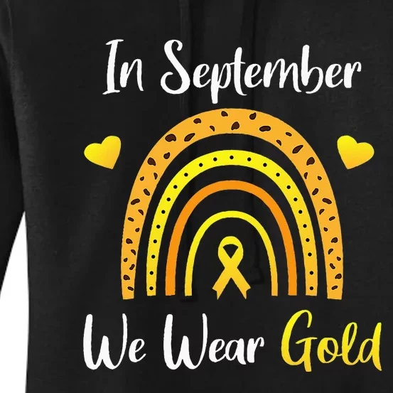 In September We Wear Gold Childhood Cancer Awareness Leopard Women's Pullover Hoodie