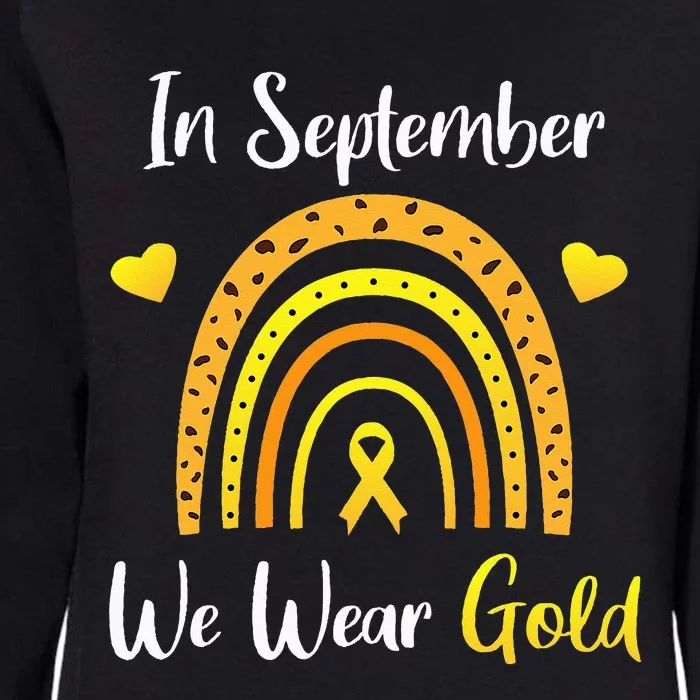 In September We Wear Gold Childhood Cancer Awareness Leopard Womens California Wash Sweatshirt