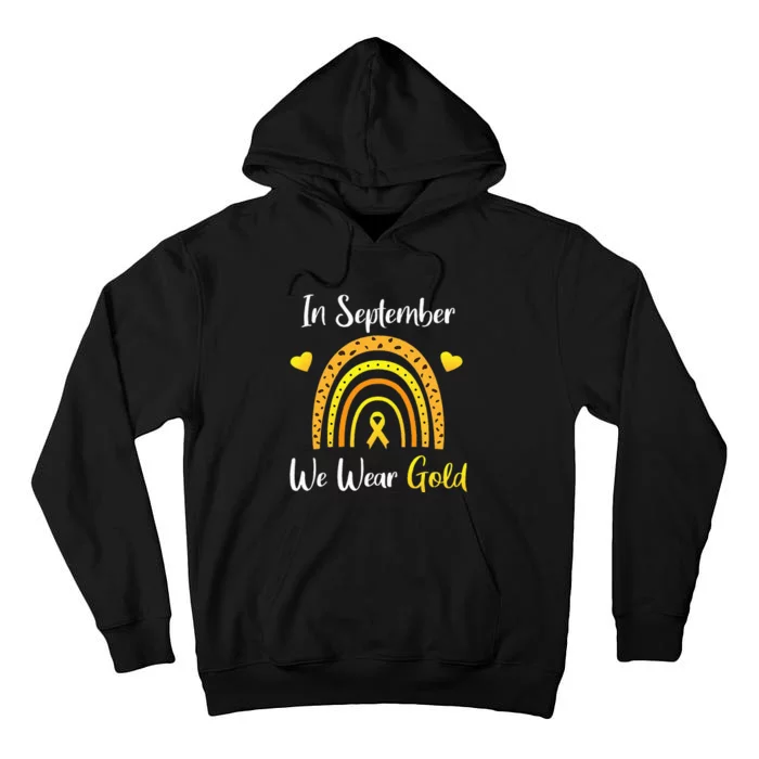 In September We Wear Gold Childhood Cancer Awareness Leopard Tall Hoodie