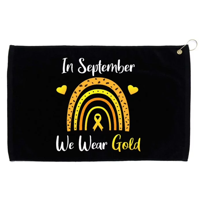 In September We Wear Gold Childhood Cancer Awareness Leopard Grommeted Golf Towel