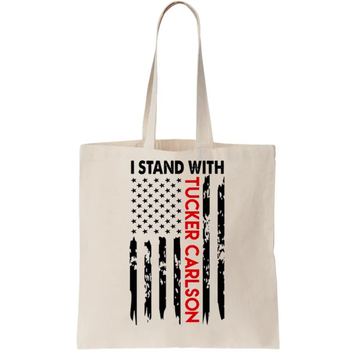 I Stand With Tucker Carlson Design Tote Bag