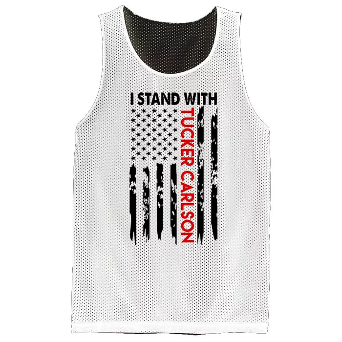 I Stand With Tucker Carlson Design Mesh Reversible Basketball Jersey Tank