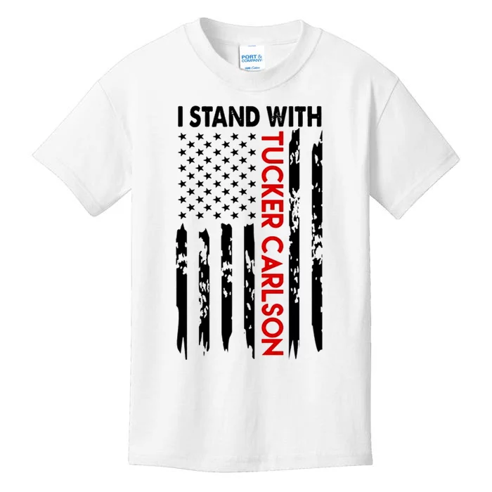 I Stand With Tucker Carlson Design Kids T-Shirt