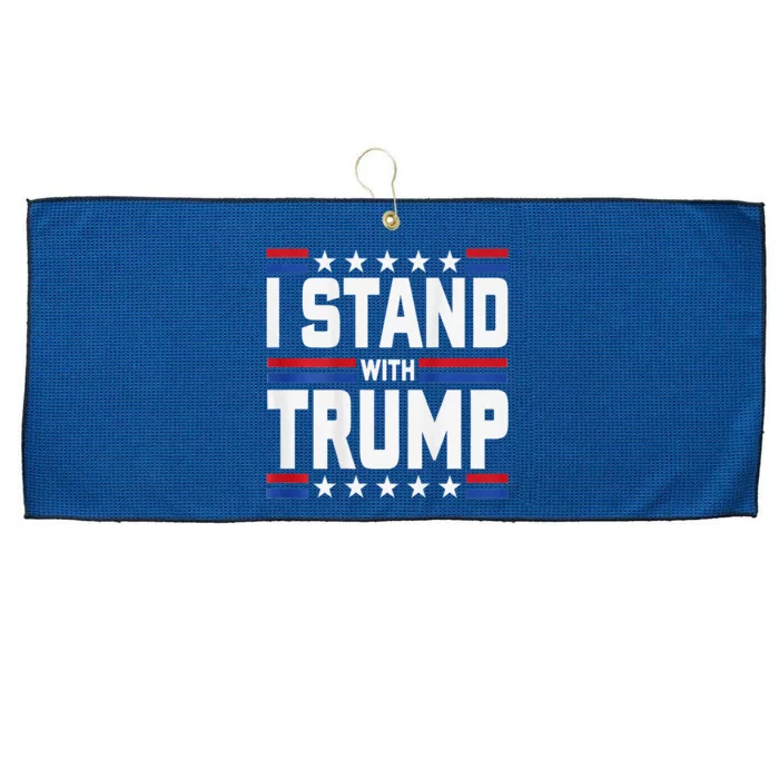 I Stand With Trump Funny Trump 2024 Convicted Felon Large Microfiber Waffle Golf Towel