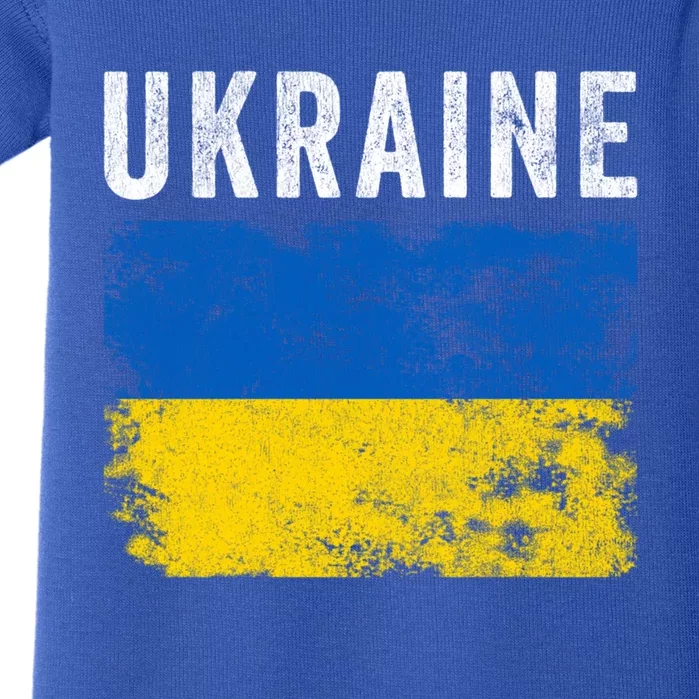 I Stand With Ukraine Flag Yellow And Blue Support The Ukranian Gift Baby Bodysuit