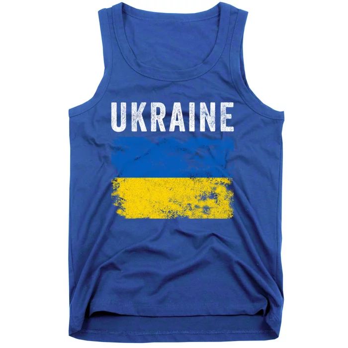 I Stand With Ukraine Flag Yellow And Blue Support The Ukranian Gift Tank Top