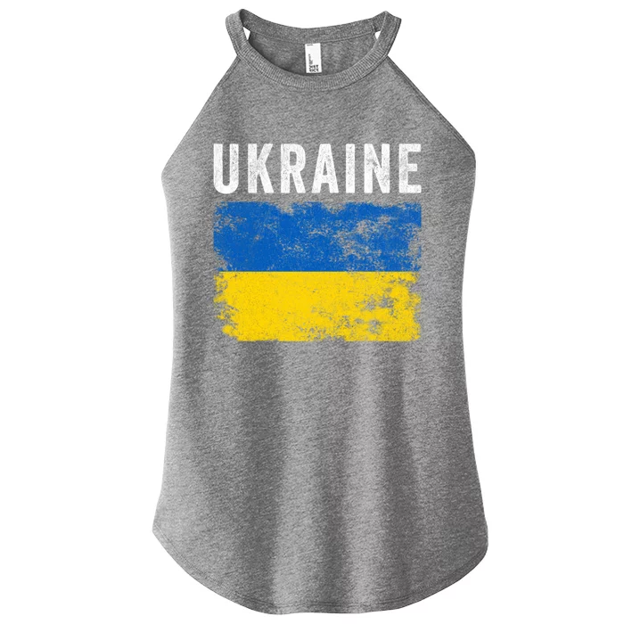 I Stand With Ukraine Flag Yellow And Blue Support The Ukranian Gift Women’s Perfect Tri Rocker Tank