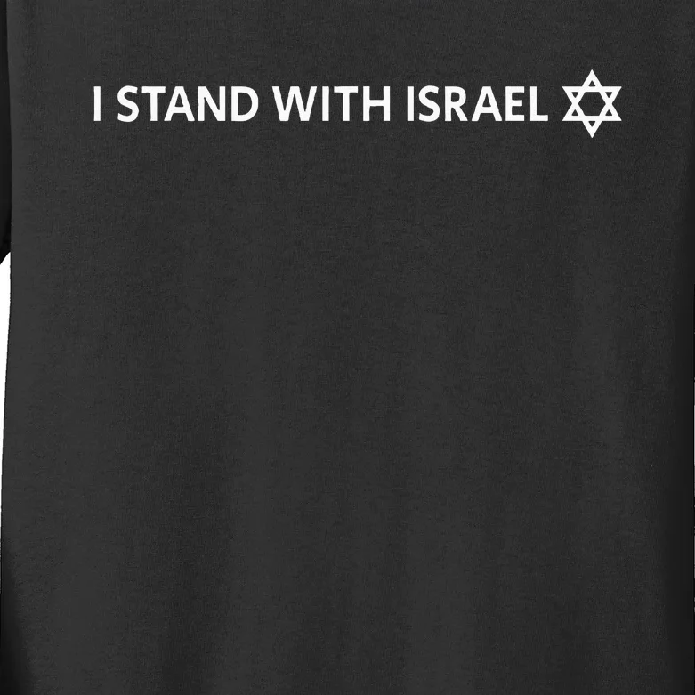 I Stand With Israel Israeli Flag Jewish Star Of David Kids Long Sleeve Shirt