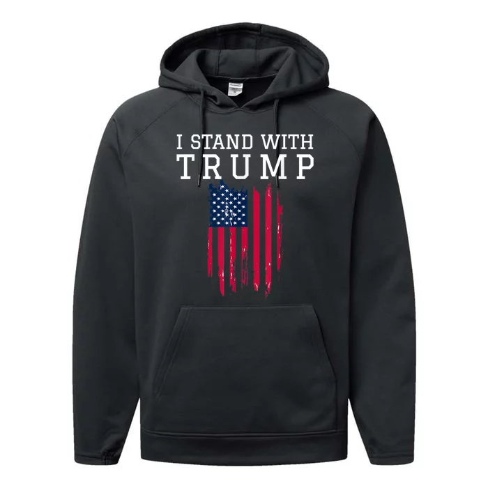 I Stand With Trump Pro Trump Supporter Performance Fleece Hoodie