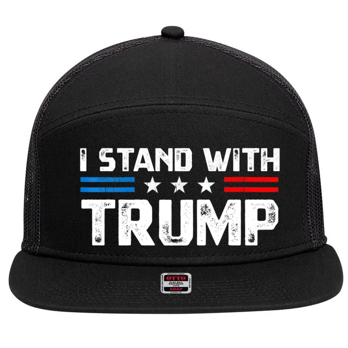 I Stand With President Trump MaraLago Trump Support 7 Panel Mesh Trucker Snapback Hat