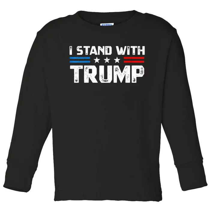 I Stand With President Trump MaraLago Trump Support Toddler Long Sleeve Shirt