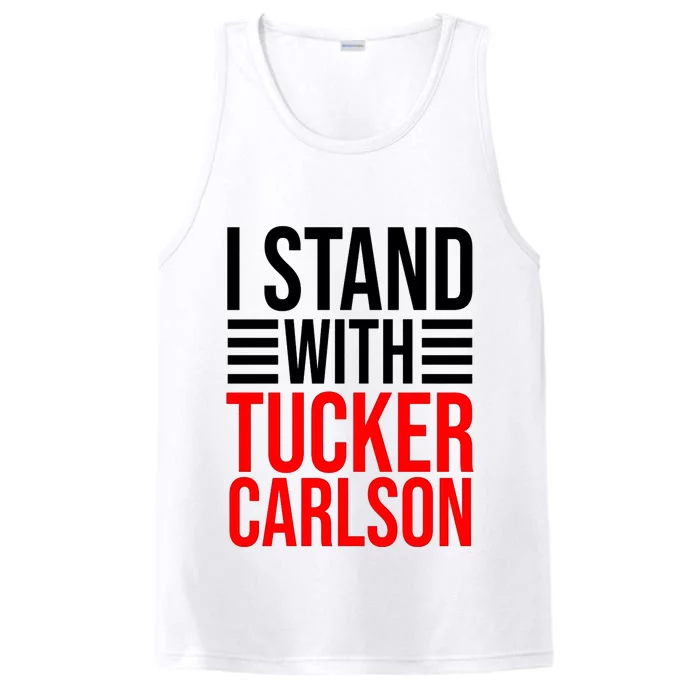 I Stand With Tucker Carlson Funny Performance Tank