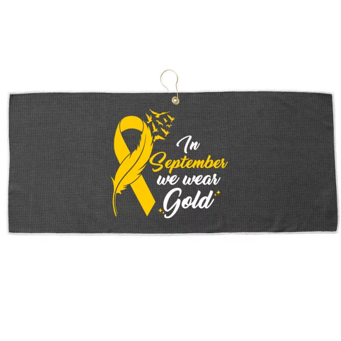 In September We Wear Gold Childhood Cancer Awareness Large Microfiber Waffle Golf Towel