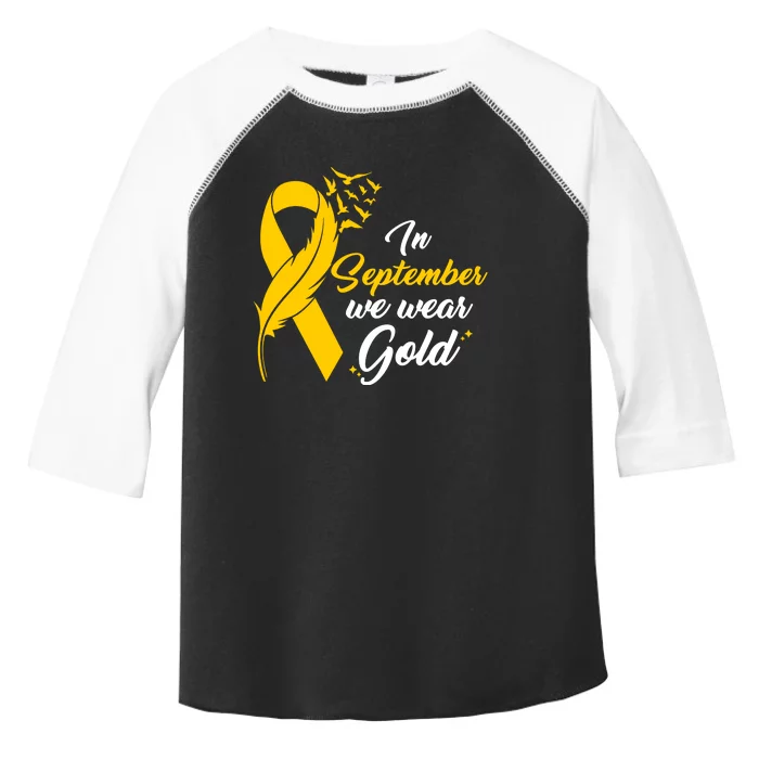 In September We Wear Gold Childhood Cancer Awareness Toddler Fine Jersey T-Shirt