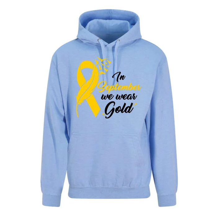 In September We Wear Gold Childhood Cancer Awareness Unisex Surf Hoodie