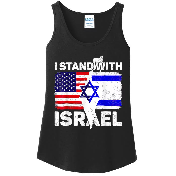 I Stand With Israel Patriotic Usa And Israel Flag Israel Usa Ladies Essential Tank