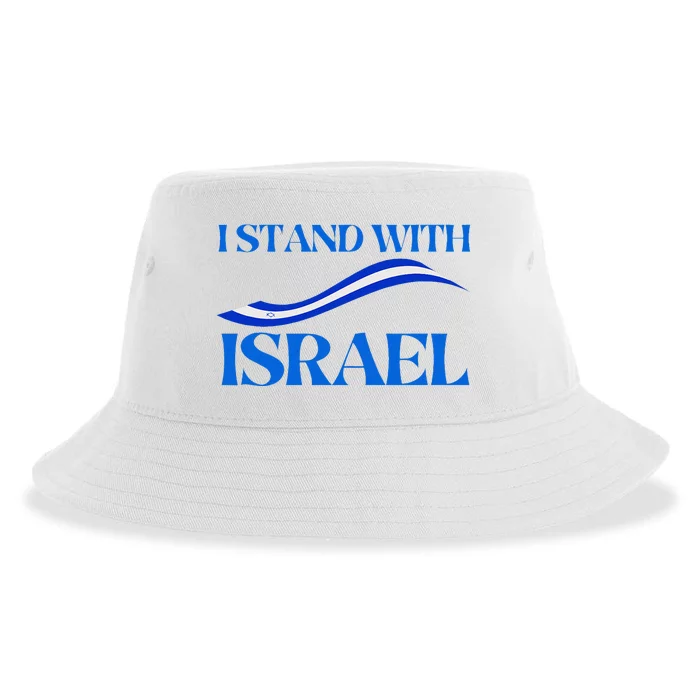 I Stand With Israel Pray For Israel US and Israel Flag Sustainable Bucket Hat