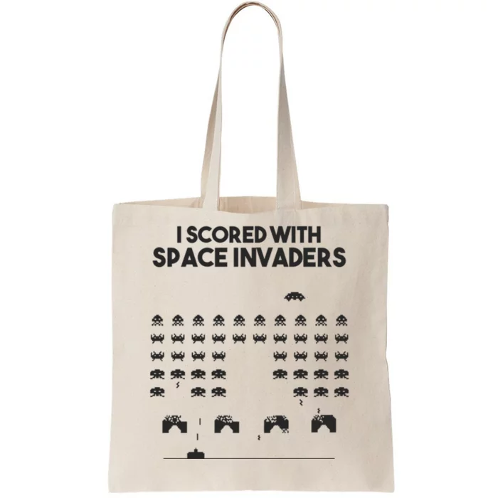 I Scored With Space Invaders Retro Gaming Design Tote Bag