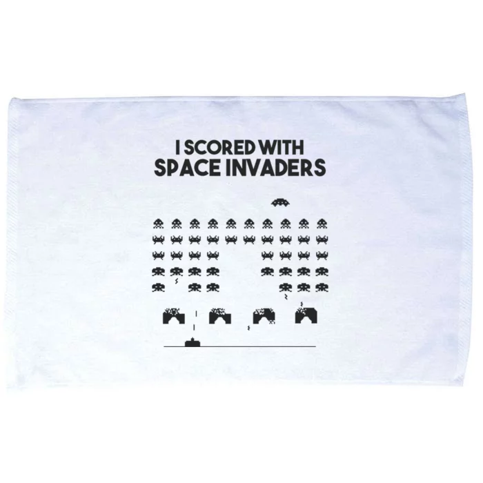 I Scored With Space Invaders Retro Gaming Design Microfiber Hand Towel