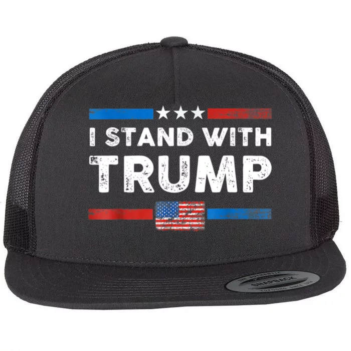 I Stand With President Trump MaraLago Trump Support Flat Bill Trucker Hat