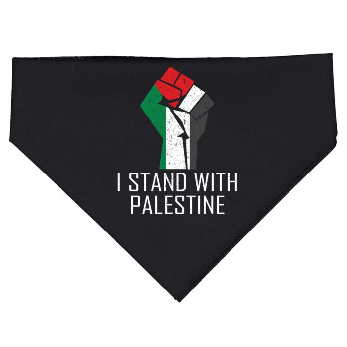 I Stand With Palestine Supporters Free Gaza Jerusalem Gift USA-Made Doggie Bandana