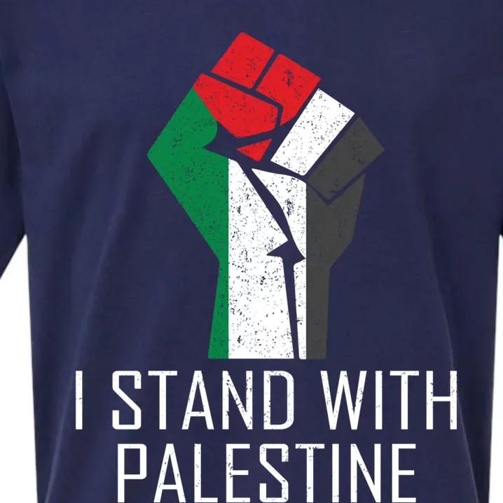 I Stand With Palestine Supporters Free Gaza Jerusalem Gift Sueded Cloud Jersey T-Shirt